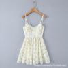 8069-25 Vestido Falda con Tirantes Estilo Resort Francés Nuevo Estilo Primavera Encaje Bordado Estampado Cintura de Espina de Pez