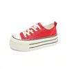 Zapatos de Lona con Suela Gruesa para Mujer 2026 Nuevos de Primavera Más Vendidos Casuales Plataforma que Aumenta la Altura Zapatos de Mujer Versátiles Plataforma Zapatos Blancos