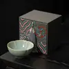 Taza de Té Ruyao Taza Maestra Taza Individual Cerámica Taza de Té Azul Cerámico Pieza de Apertura de Porcelana Ru Puede Usarse como Caja de Regalo de Alta Gama
