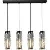 Lámpara de comedor de cristal de lujo ligero transfronteriza, candelabro estilo industrial americano enchufable, barra de bar, candelabro pequeño de hierro largo de tres cabezas