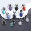 Colgante de Cristal de Piedra Natural, Colgante de Cristal Rosa Amatista, Colgante Oscuro de Araña Retro Europeo y Americano, Regalo de Halloween