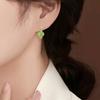Brincos de Jaspe Jade Hetian Material Antigo Natural Verde Maçã Autêntico Prata S925 Cravejada Jade Brincos Elegantes Simples