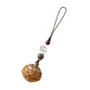 Bolsita de Sándalo Verde Portátil de Estilo Antiguo para Hombre con Cordón de Cadena de Máquina en Forma de C, Colgante Decorativo de Aromaterapia que se Puede Abrir