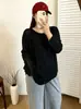 Roupas femininas plus size com design irregular, top de tricô oco solto outono 2026 para mulheres plus size