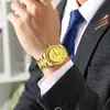 SENO chennuo reloj de oro para hombre moda Esfera de diamantes manecilla luminosa doble calendario movimiento