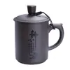 Caneca de Chá para Escritório de Areia Roxa Mineral Original com Gravação, Caneca de Água Grande Personalizada com Tampa, Xícara de Chá, Caneca de Cerâmica, Personalizada
