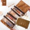 Bolsa de cosméticos quatro em um, de malha, removível, portátil, para organização e armazenamento de cosméticos, multifuncional, dobrável, bolsa de lavagem