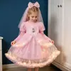 Vestido de Princesa Elsa para Meninas, Vestido de Outono 2026 Novo Modelo, Vestido Super Fofo de Manga Longa para Bebês, Vestido Rodado Infantil