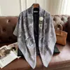Nuevo Pañuelo de Seda para Primavera y Verano, Estilo Delgado, Bufanda Cuadrada Grande de 130 cm, Pañuelo Decorativo Estampado de Alta Gama, Chal Versátil