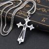 Collar Punk Transfronterizo de Acero de Titanio para Hombre Cadena Larga para Suéter Accesorios Cruz de Acero Inoxidable Hip-Hop Colgante Personalizado