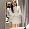 Conjunto de Duas Peças: Top Jaqueta de Renda Estilo Outono Saia Mori Estilo Pura Desejo Emagrecedora