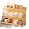 Estante acrílico para tazas, estante de almacenamiento multicapa para vasos de agua, tazas de té y organizador de juego de té, organizador de escritorio