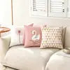 Fronha Personalizada Popular Rosa com Penas Transfronteiriça Capa de Almofada para Sofá de Casa Exportação de Cabeceira Transfronteiriça Rosa Lótus