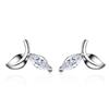 Pendientes de Diamantes de Hojas Tiernas Pequeñas Temperamento Dulce Diseño Versátil Sentido Nicho Viento Frío Pendientes Pendientes Pendientes Estilo Coreano Coreano