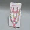 Set de Collar y Aretes de Sirena para Niñas Cuentas de Concha Arcoíris Estilo Princesa Accesorios para Niñas Dibujos Animados Regalo de Cumpleaños