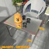 Mesa Dobrável de Aço Inoxidável Espessada, Mesa Portátil para Churrasco, Mesa Simples para Jantar de Mercado Noturno Comercial, Mesa Quadrada Pequena com Cantos Arredondados