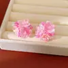 Pendientes de Clip con Flor de Resina de Colores y Perlas para Mujeres Sin Agujeros en las Orejas, Pendientes Frescos y Dulces con un Toque de Lujo Ligero y Acabado de Alta Gama, Venta al por Mayor