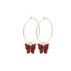 Lindos pendientes de mariposa con accesorios, pendientes de mariposa de círculo grande, pendientes de mariposa de color ecológico, pendientes de círculo grande, venta al por mayor