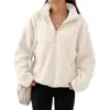 Moda transfronteriza europea y americana para mujer 2026, chaqueta de forro polar con cuello alto y cremallera con bolsillos, más vendida en Amazon