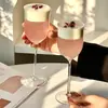Vaso Alto en Forma de Tulipa, Copa de Vidrio Transparente, Copa de Vino Tinto, Copa Atmosférica para Champagne, Vaso Especial para Jugos, Agua Mineral con Gas y Cócteles