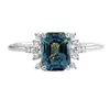 Accesorios Super Populares de Venta Caliente Transfronteriza, Anillos de Pareja para Hombres y Mujeres, Joyería de Anillo de Zirconia Azul Oscuro Simple y Elegante para Mujeres