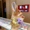 Llavero Dorado Colgante Pequeño Oro Puro 999 Año del Caballo Hazte Rico Colgante de Perro de Peluche Pequeño Regalo de Año Nuevo