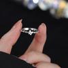 Anillo Mariposa Trenzado Torcido de Plata Esterlina S925 para Mujer Diseño Abierto Anillo Corazón Diseño Nicho Lujo Accesible de Alta Gama