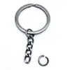 Preto Fosco 30 Argolas Planas com Corrente Polida de Quatro Seções, Galvanizado a Rolo Dourado Claro Kc DIY Bronze Antigo 30 Argolas Planas com Corrente Polida de 4 Seções