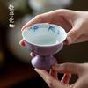 Taza de Té de Bambú Pintada a Mano Morada Cerámica Hecha a Mano Boca de Flor Grande Taza Maestra Taza de Té para el Hogar Té Kung Fu