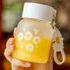 Vaso Mini Portátil de Verano de Pequeña Capacidad, Vaso de Vidrio con Margaritas, Vaso de Agua Lindo de Estilo Japonés de Verano Famoso en Internet para Mujeres, Taza de Té