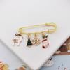 Broche Transfronterizo de Navidad Aleación Reno Lindo Calcetines Muñeco de Nieve Copo de Nieve Bastón de Caramelo Pin Insignia para Abrigo Bolsa