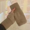 Guantes de Invierno Cálidos de Punto Sin Dedos de Medio Corte Lana para Hombre y Mujer Lindos para Montar Jacquard Engrosados Calcetines de Mano para Adulto