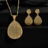 Conjunto de Joias Retrô Europeu, Americano e do Oriente Médio, Versátil para Noiva e Casamento, Conjunto de Duas Peças com Colar Pingente e Brincos