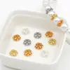 Chapado en Oro de 18K Tapa de Cuenta Flor de Trébol Hecha a Mano DIY Pulsera Collar Joyería Espaciador Accesorio C21