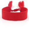 Atacado Estilo Étnico Bracelete de Fita Lisa Cor Pura com Letras Bordadas Borla Tecida DIY Alça de Pulso