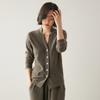 Outono e Inverno 2024 Novo Cardigan de Malha de Caxemira Feminino com Decote em V Casaco Elegante Cardigan de Lã Top de Malha