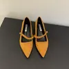 Zapatos de Noche de Gamuza con Punta Fina Estilo Francés para Mujer 2026 Modelo Nuevo, Perfectos para Combinar con Faldas, Impresionantes Zapatos Mary Jane de Tacón Bajo