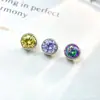 Juego de Aleación de Titanio F-136 con Pendientes de Circonita Cabeza G23 Cilíndrica Incrustada con Circonio 5A Joyería Super Brillante Cabeza Adecuada para Rosca Interna