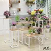 Floristería Estante de Exhibición de Flores Cubo de Flores Set Simple de Flores Exposición de Flores de Pie de Hierro Mesa Alta y Baja Escalera Multinivel