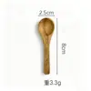 Cucharas Pequeñas de Madera en Stock Venta al por Mayor Cuchara para Miel Cuchara para Café Cuchara para Helado Cuchara de Madera Hogar Madera de Acacia Cuchara Pequeña