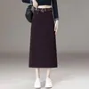 Saia Midi Casual Jeans de Cintura Alta da Nova Moda Outono 2026 com Cinto, Juvenil e Estilosa