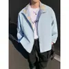 Chaqueta de aviador americana de estilo nuevo para primavera y otoño, de dos piezas falsas, con cuello americano, holgada, casual, chaqueta de béisbol, prenda de abrigo