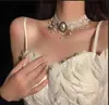 Ventas Directas de Fábrica Collar de Encaje Europeo y Americano Cadena para Clavícula de Encaje Blanco Joyería de Moda Collar Elegante y Exquisito
