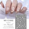 MEETSWEET Flor de luna nueva negro y blanco oro y plata estrella Luna adhesivo impermeable pegatinas para uñas pegatinas de uñas sueño