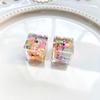 Pendientes DIY hechos a mano personalizados, material colgante, caja de acrílico con concha colorida incorporada, accesorios