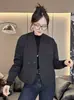 Jaqueta Casual Estilo Coreano Primavera e Outono Nova Moda de Alto Padrão Temperamento Elegante Botão Único Gola V Solta Versátil Jaqueta Corta-vento