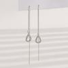 Pendientes de borla con forma de gota de agua y diamante con destellos huecos, estilo socialité, temperamento simple, cadena larga y delgada, exquisitos pendientes europeos y americanos de moda.