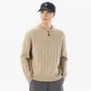 Suéter de Punto con Cremallera Media, Manga Larga, Cuello Redondo, Corte Holgado, Estilo Old Money, para Hombre, 2026, Primavera/Otoño/Invierno