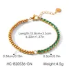 Pulsera de Acero Inoxidable con Circonita de Tendencia Europea y Americana, Joyería de Lujo Ligero de Gama Alta, Accesorio Dorado de 18K que No se Desvanece, Artículo Popular Transfronterizo