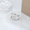 925 anel de linha cruzada de prata esterlina personalidade europeia e americana leve temperamento de luxo feminino celebridade on-line ao vivo ins anel de diamante retangular